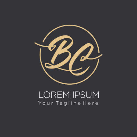 Initial letter logo BC, CB, logo template, with circle shapeのイラスト素材