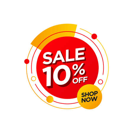 sale promotion badge 10% offのイラスト素材