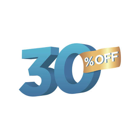 3d Percentage discount symbol 30% offのイラスト素材