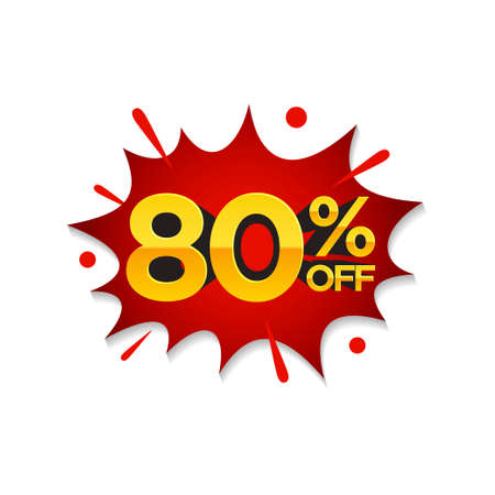 80% Discount, Sale pop art comic styleのイラスト素材