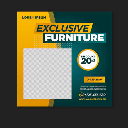 Furniture social media banner post design templateのイラスト素材