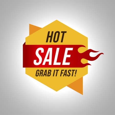 Hot sale offer label banner templateのイラスト素材
