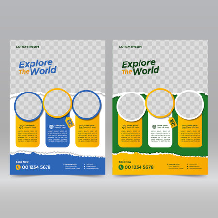 Tour and Travel flyer design templateのイラスト素材