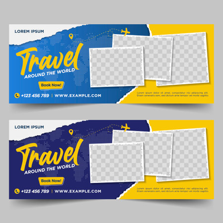 Travel Tours banner design templateのイラスト素材
