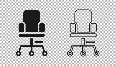 Black Office chair icon isolated on transparent background. Vectorのイラスト素材