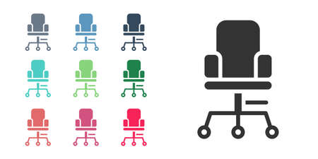 Black Office chair icon isolated on white background. Set icons colorful. Vectorのイラスト素材