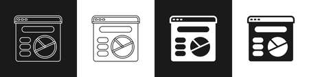 Set Pie chart infographic icon isolated on black and white background. Diagram chart sign. Vectorのイラスト素材