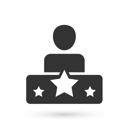 Grey Actor star icon isolated on white background. Vectorのイラスト素材