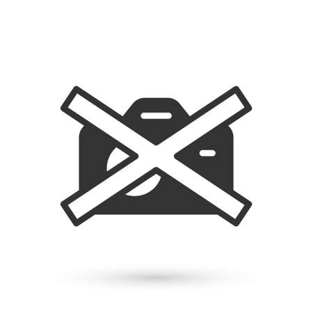 Grey Prohibition sign no video recording icon isolated on white background. Vectorのイラスト素材