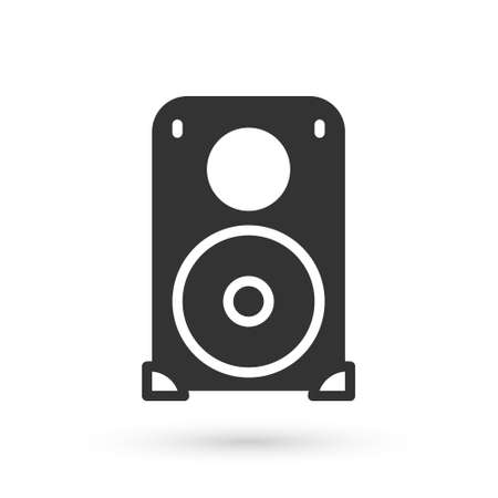 Grey Stereo speaker icon isolated on white background. Sound system speakers. Music icon. Musical column speaker bass equipment. Vectorのイラスト素材