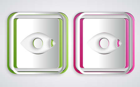 Paper cut Film or movie cinematography rating or review icon isolated on grey background. Paper art style. Vectorのイラスト素材