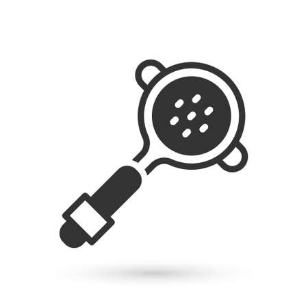 Grey Coffee filter holder icon isolated on white background. Vectorのイラスト素材