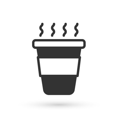 Grey Coffee cup to go icon isolated on white background. Vectorのイラスト素材