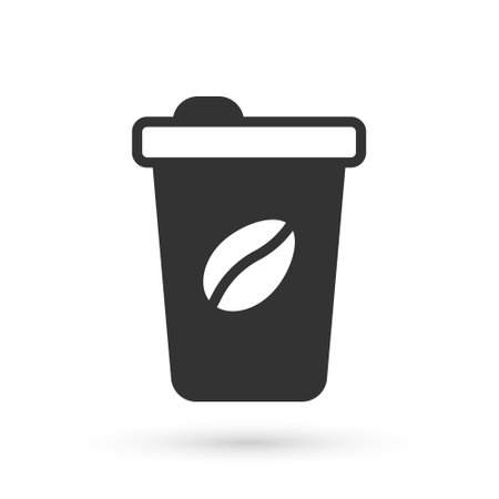 Grey Coffee cup to go icon isolated on white background. Vectorのイラスト素材