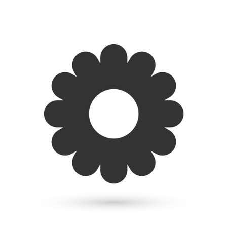 Grey Flower icon isolated on white background. Sweet natural food. Vectorのイラスト素材