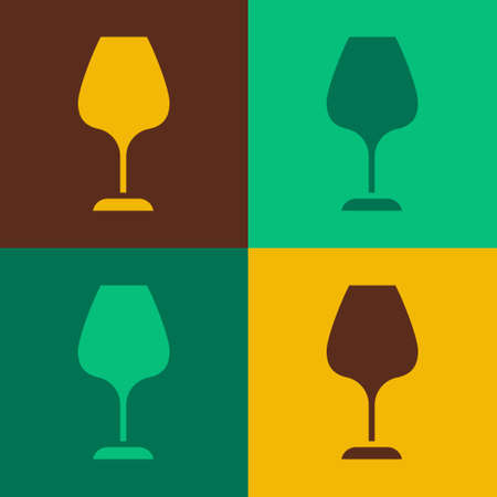 Pop art Wine glass icon isolated on color background. Wineglass sign. Vectorのイラスト素材
