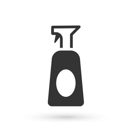 Grey Cleaning spray bottle with detergent liquid icon isolated on white background. Vectorのイラスト素材