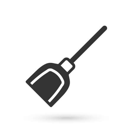 Grey Dustpan icon isolated on white background. Cleaning scoop services. Vectorのイラスト素材
