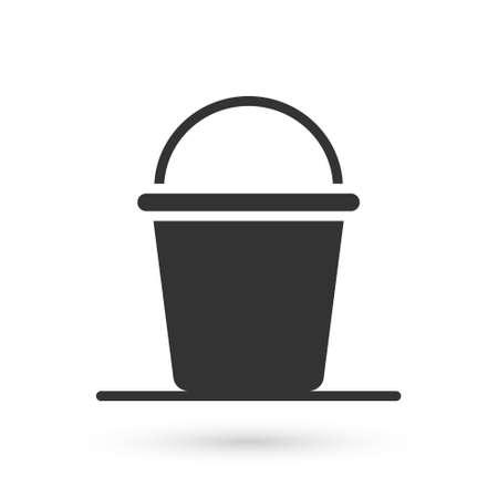 Grey Bucket icon isolated on white background. Vectorのイラスト素材