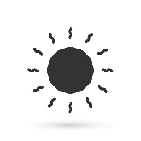 Grey Sun icon isolated on white background. Vectorのイラスト素材