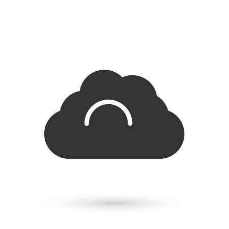 Grey Cloudy weather icon isolated on white background. Vectorのイラスト素材