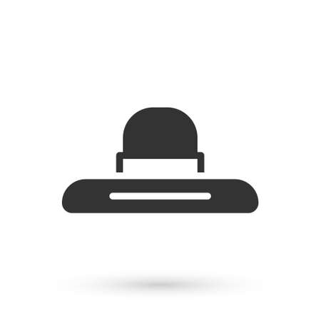 Grey Gardener, farmer or agricultural worker hat icon isolated on white background. Vectorのイラスト素材