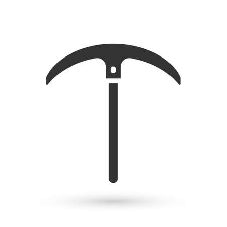 Grey Pickaxe icon isolated on white background. Vectorのイラスト素材