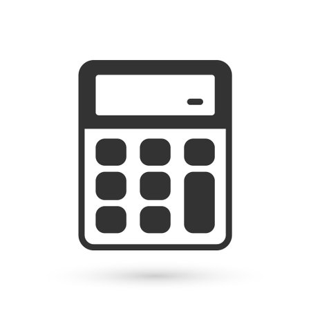 Grey Calculator icon isolated on white background. Accounting symbol. Business calculations mathematics education and finance. Vectorのイラスト素材