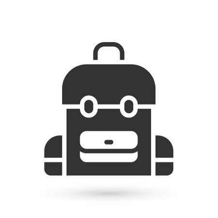 Grey School backpack icon isolated on white background. Vectorのイラスト素材