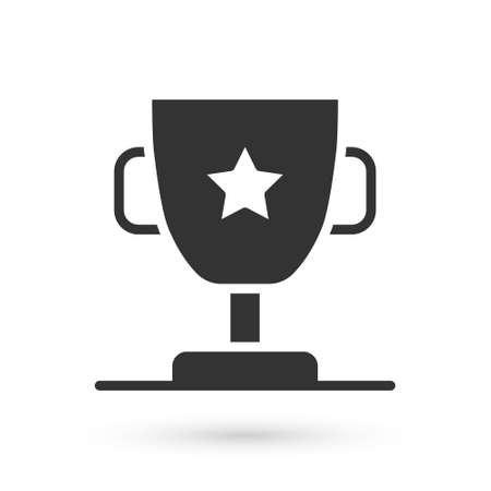 Grey Award cup icon isolated on white background. Winner trophy symbol. Championship or competition trophy. Sports achievement sign. Vectorのイラスト素材