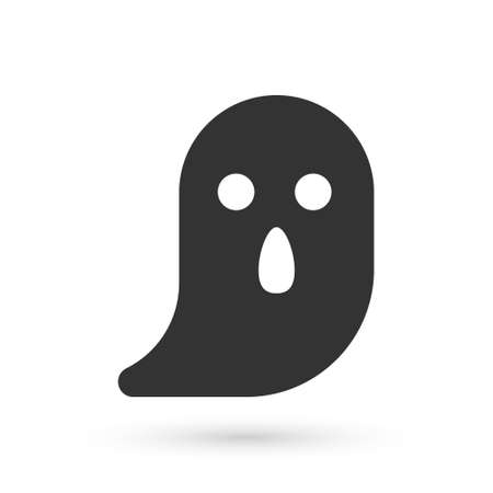 Grey Ghost icon isolated on white background. Happy Halloween party. Vectorのイラスト素材
