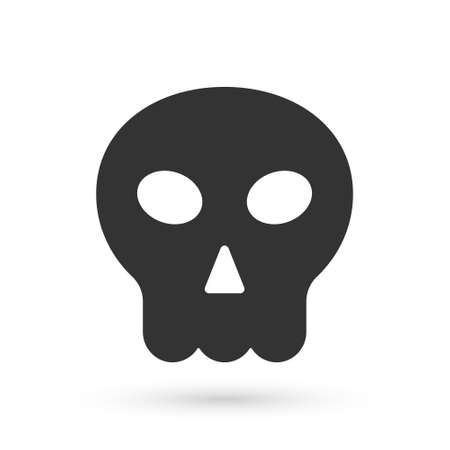 Grey Skull icon isolated on white background. Happy Halloween party. Vectorのイラスト素材