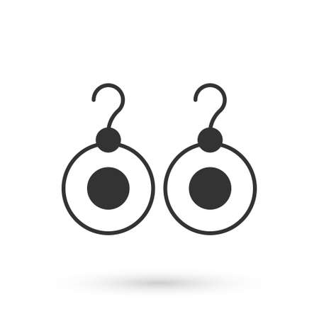Grey Earrings icon isolated on white background. Jewelry accessories. Vectorのイラスト素材