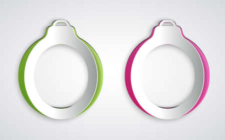 Paper cut Diamond engagement ring icon isolated on grey background. Paper art style. Vectorのイラスト素材