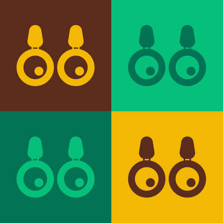 Pop art Earrings icon isolated on color background. Jewelry accessories. Vectorのイラスト素材