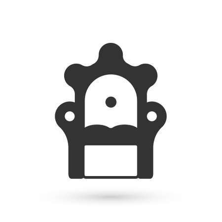 Grey Medieval throne icon isolated on white background. Vectorのイラスト素材