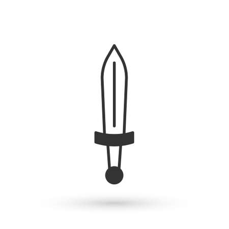 Grey Medieval sword icon isolated on white background. Medieval weapon. Vectorのイラスト素材