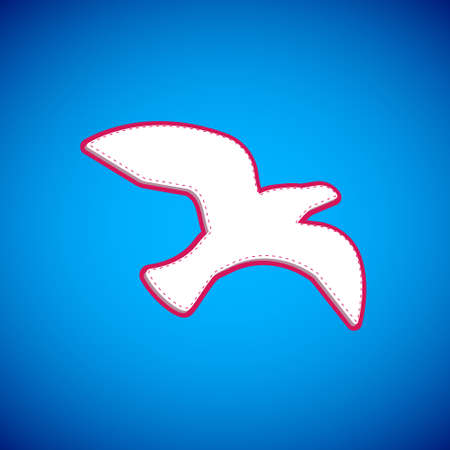 White Bird seagull icon isolated on blue background. Vectorのイラスト素材