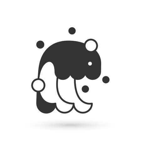 Grey Tsunami icon isolated on white background. Flood disaster. Stormy weather by seaside, ocean or sea wave or tsunami. Vectorのイラスト素材