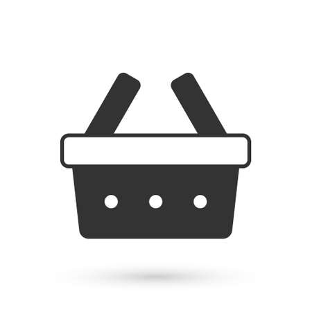 Grey Shopping basket icon isolated on white background. Online buying concept. Delivery service sign. Shopping cart symbol. Vectorのイラスト素材