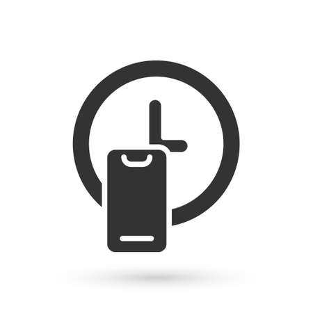 Grey Round the clock delivery icon isolated on white background. Vectorのイラスト素材