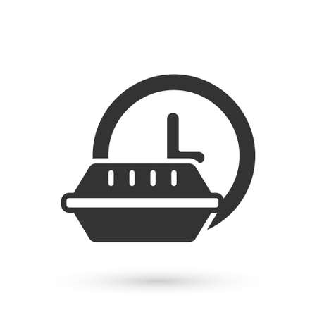 Grey Round the clock delivery icon isolated on white background. Vectorのイラスト素材