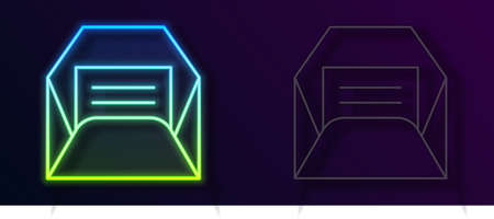 Glowing neon line Envelope icon isolated on black background. Received message concept. New, email incoming message, sms. Mail delivery service. Vectorのイラスト素材