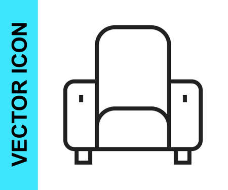 Black line Cinema chair icon isolated on white background. Vectorのイラスト素材
