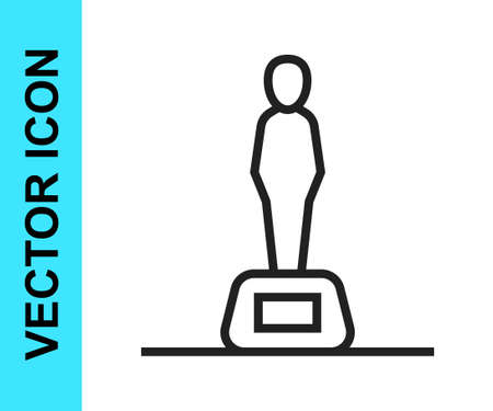 Black line Movie trophy icon isolated on white background. Academy award icon. Films and cinema symbol. Vectorのイラスト素材