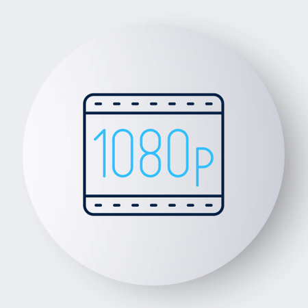 Line Full HD 1080p icon isolated on white background. Colorful outline concept. Vectorのイラスト素材