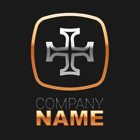 Line Crusade icon isolated on black background. Colorful outline concept. Vectorのイラスト素材