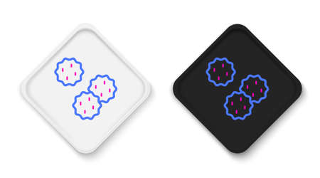 Line Cookie or biscuit with chocolate icon isolated on white background. Colorful outline concept. Vectorのイラスト素材