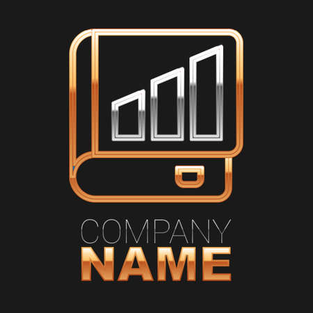 Line Financial book icon isolated on black background. Colorful outline concept. Vectorのイラスト素材