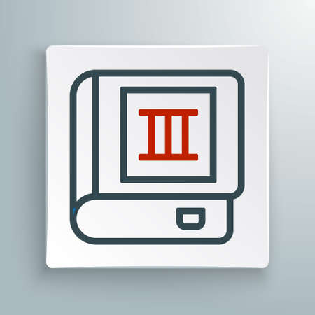 Line Book icon isolated on white background. Third volume. Colorful outline concept. Vectorのイラスト素材